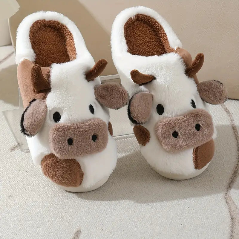 Cozy Cow Plush Slippers