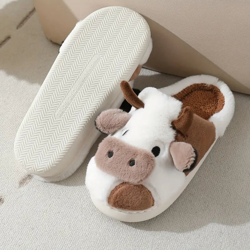 Cozy Cow Plush Slippers