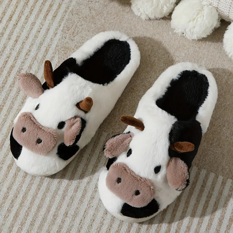 Cozy Cow Plush Slippers