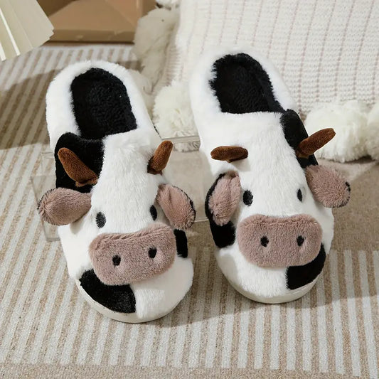 Cozy Cow Plush Slippers